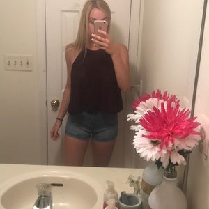 Lace Maroon halter top